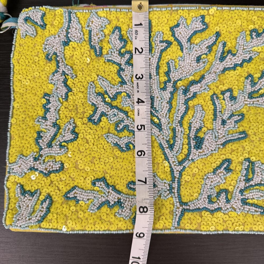 Antica Sartoria Giacomo Cinque Crossbody Bag Sequin Beaded Coral Tropical NEW - Picture 14 of 16